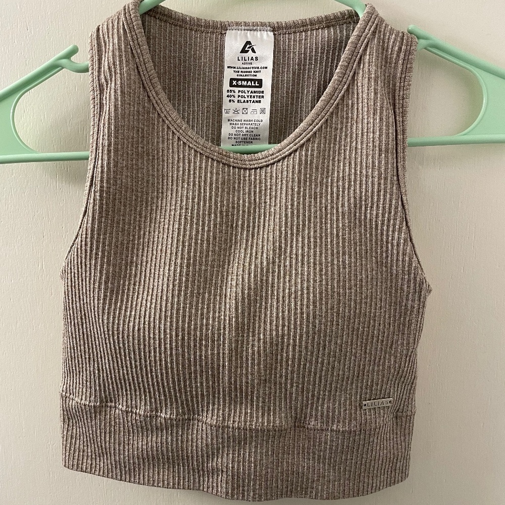 Lilias Active Ribbed Knit Longline Sports Bra